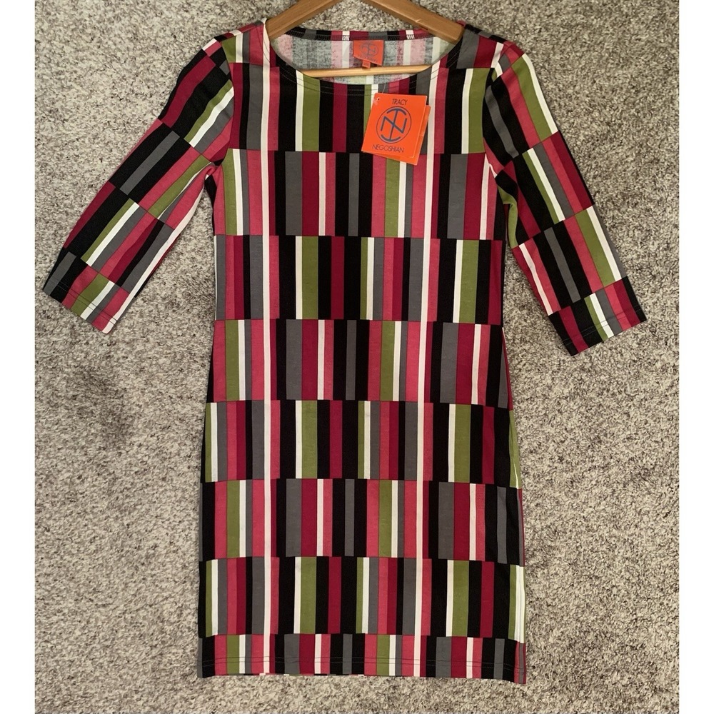 NWT Tracy Negoshian Retro Dress Women's Size XS Multicolor Boho